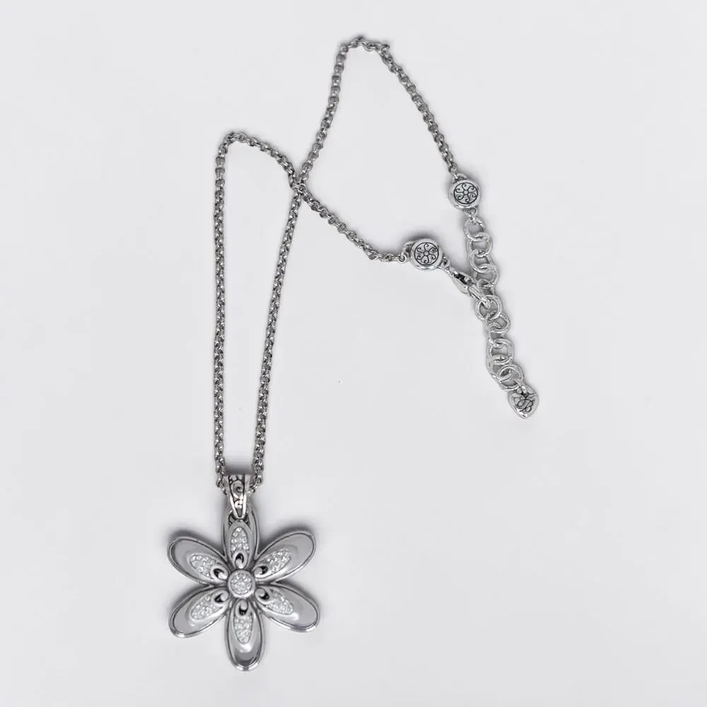 Brighton Dazzle Bloom Twin Daisy Pendant Necklace Crystal Floral Garden Retired - Picture 4 of 6